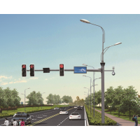 十字路口LED交通信号灯杆监控杆标志牌 一体式道路红绿灯